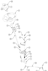Steering Diagram and Parts List for LT2180 13A254G710-13A254G712 Cub Cadet Lawn Tractor